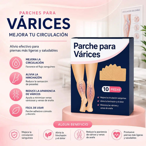 Parches Circulatorios para Várices - Alivio real de hinchazón y dolor sin salir de casa