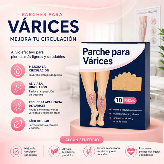Parches Circulatorios para Várices - Alivio real de hinchazón y dolor sin salir de casa