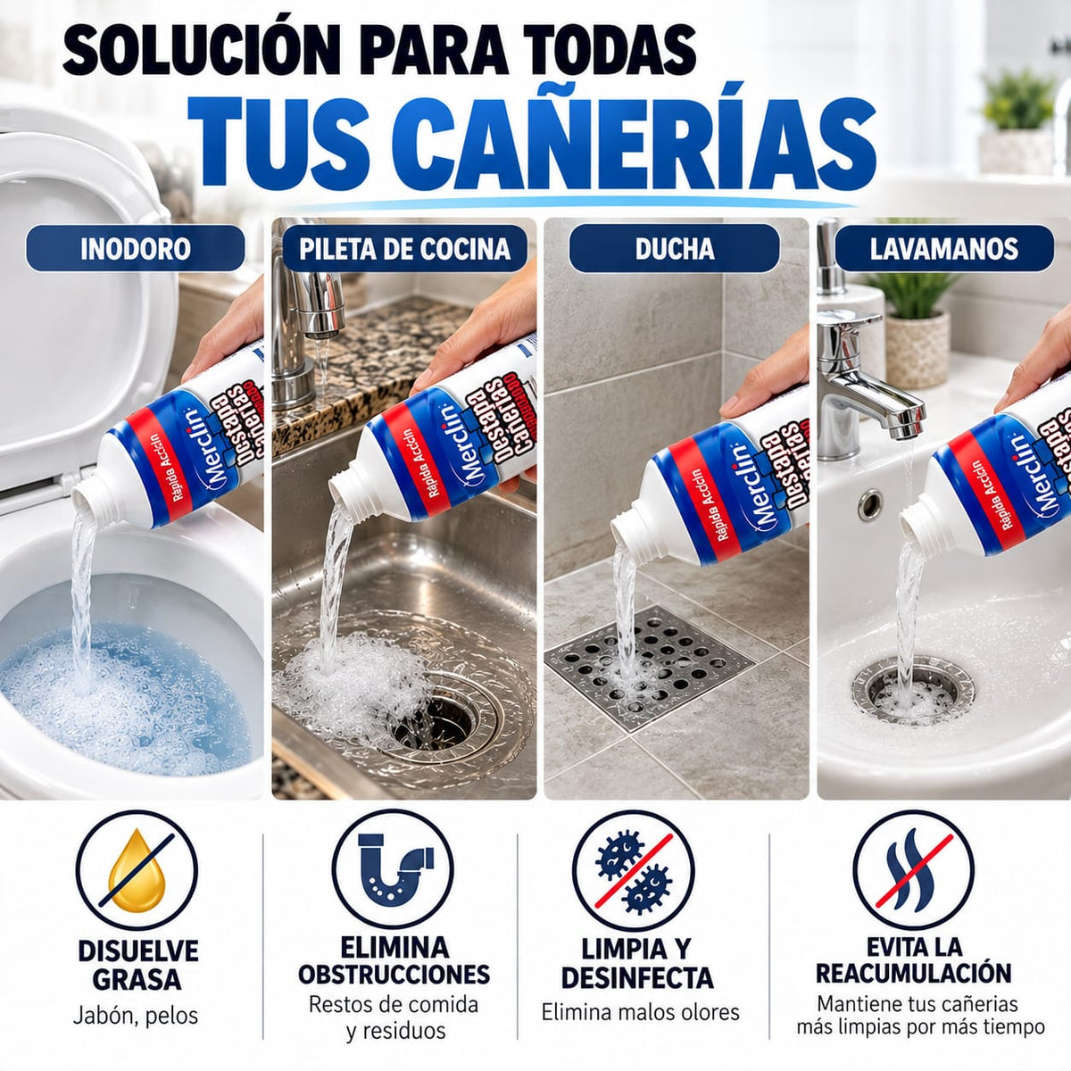2X1 Destapacañerías + Guantes y Rejillas de Regalo