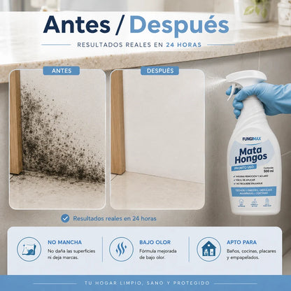 Removedor de moho | Paredes más limpias, frescas y protegidas en minutos.